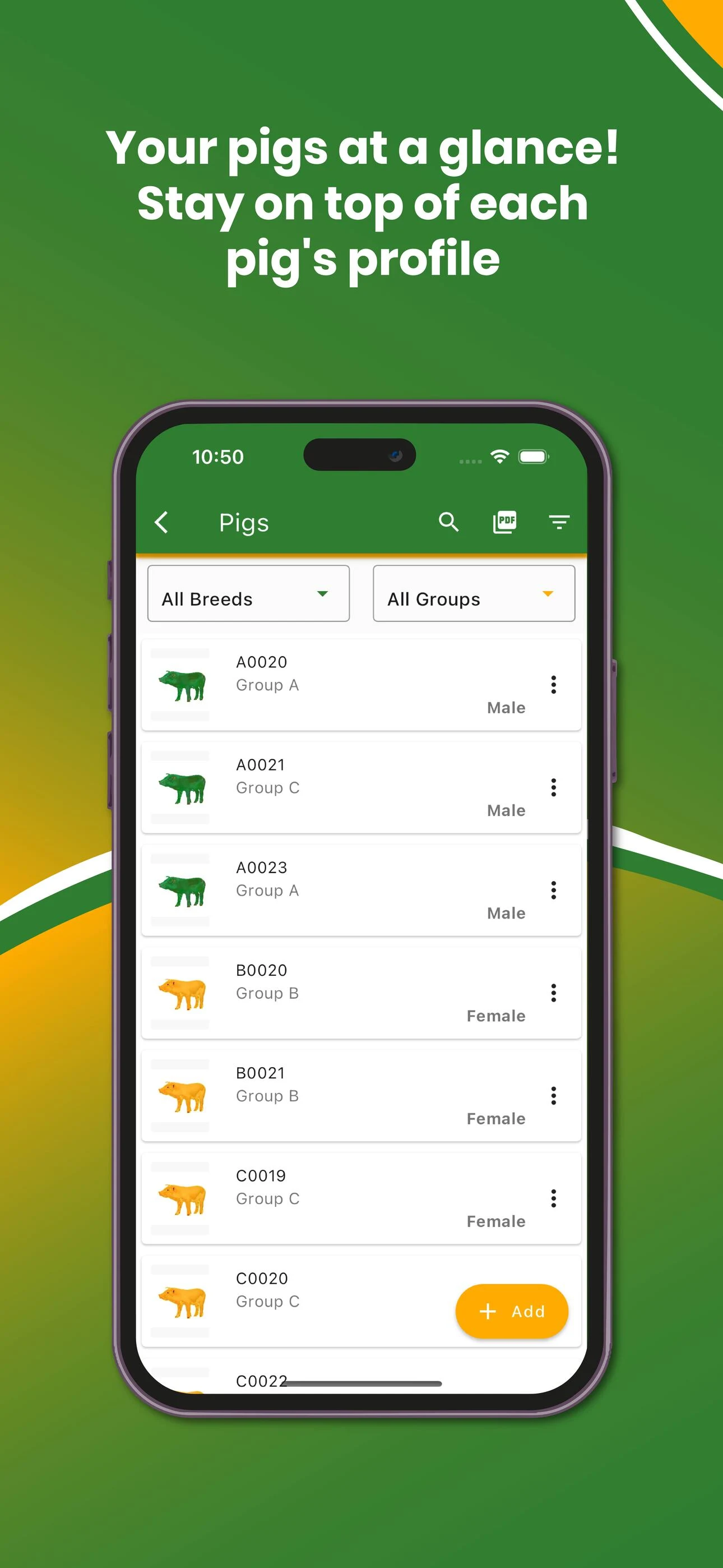 My Piggery Manager - Farm app screenshot