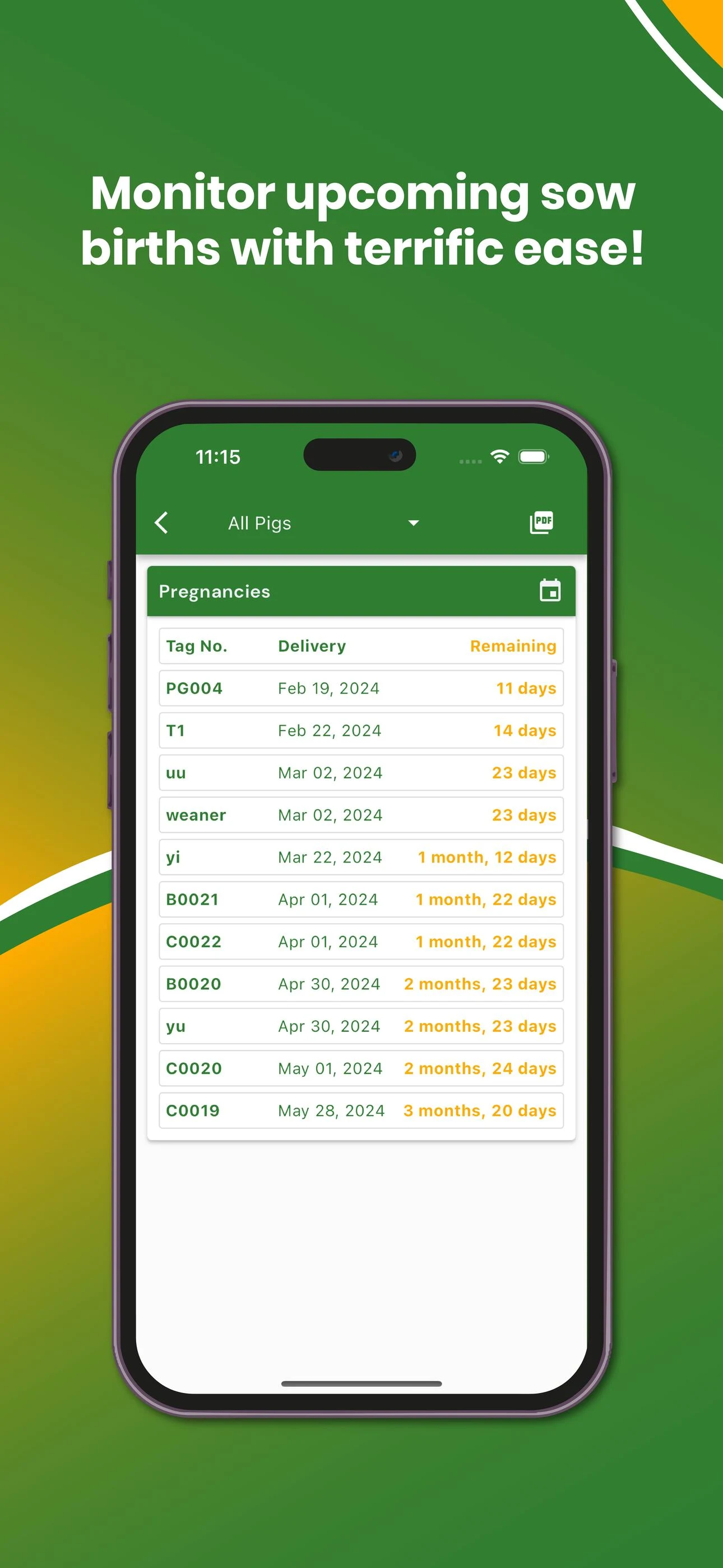 My Piggery Manager - Farm app screenshot